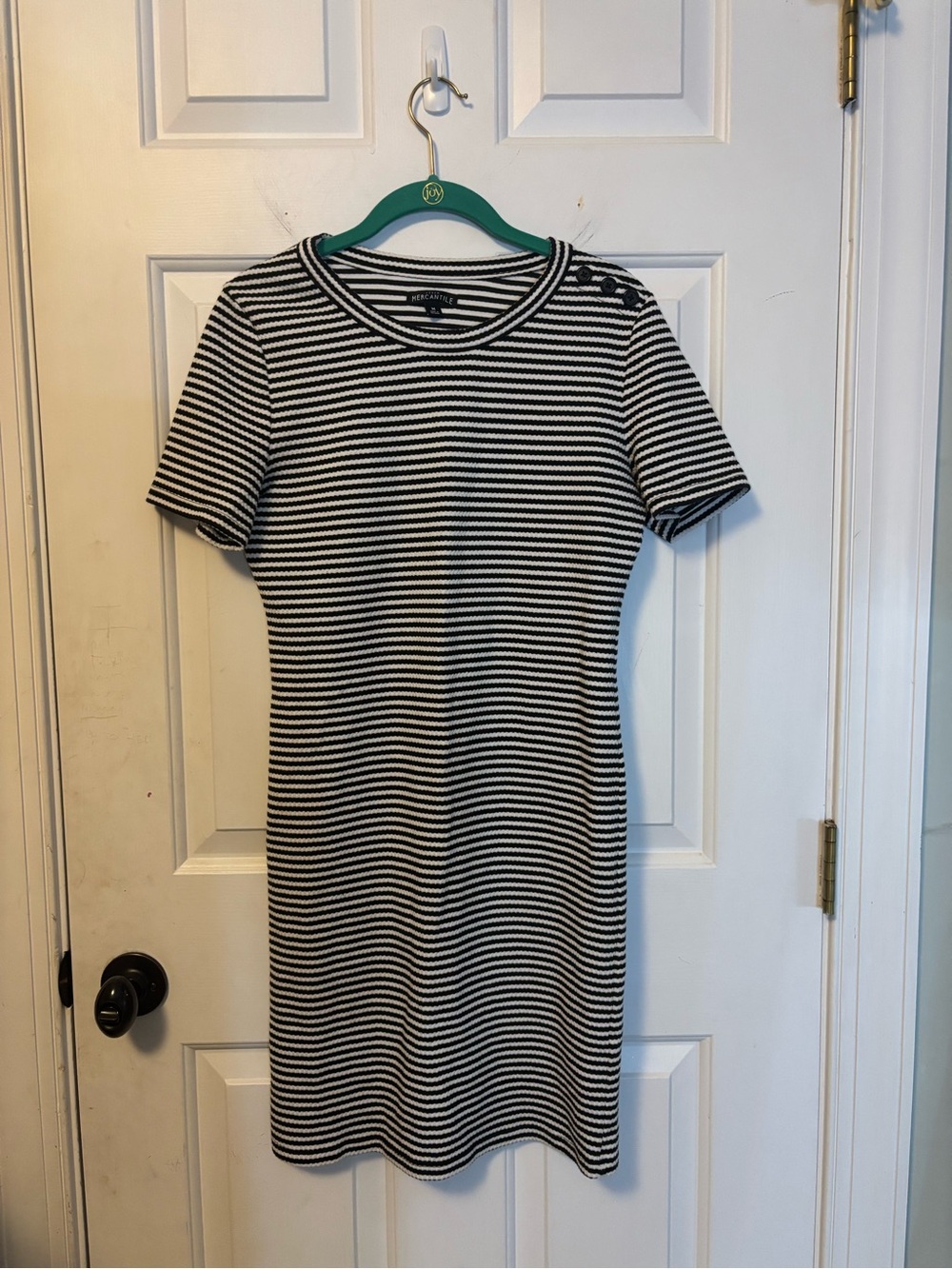 J. Crew Black and White Striped Dress Size Medium M